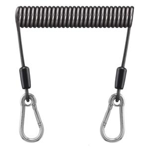 Fishing Lanyard Spring Coil with Carabiner Spring Coil Keychain Antilost Retractable Coil Cord Stretchy Spirals Keyring