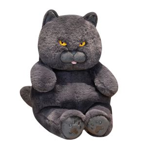 Fat Cat Plush Stuffed Animals Toy Lifelike Black Cat Toy for Boys and Girls Xmas Birthday Gift2026