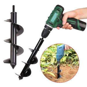 DOUBLEL multiple sizes Planting Earth Drill Power Gardening Supplies Flower Ground Drill Spiral Drill Bit Auger Flower Planter Digging