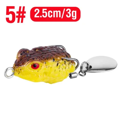 Mồi Câu Cá Giả Tokushima Hình Ếch Nhảy Mini 2.5cm / 3g Mềm Mại 8 Màu Có Móc Kép MO32 - Sanami Fishing