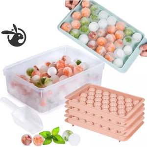 Round Ice Cube Tray with Lid Ice Ball Maker Mold for Freezer with Container Mini Circle