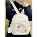 Ransel Corduroy Tas Ransel Mini Y2k Putih Korduroi Tas Sekolah Kecil Korea Lucu Tas Travelling Wanita Backpack. 