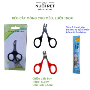 Kéo Cắt Móng Cho Mèo Thanh Nhựa Inox Lưới Nhọn Bền Chắc - Nuôi Pet Shop