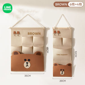 Line Friends Storage Hanging Bag Student Dormitory Bed Hanging Bag Hanging Hanging On The Bed Bed Wall Hanging Basket Cloth Storage Artifact