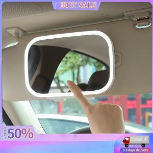 Touch Control Car Sun Visor Mirror – HD Makeup Reflection Three-Tone Light UV Protection Foldable Visor Rechargeable LED Perfect para sa Araw at Gabi
