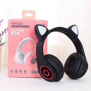 Tai Nghe Mèo Bluetooth WIRELESS HXZ-B39 TO89 Có Đèn Led Phong Cách Vintage