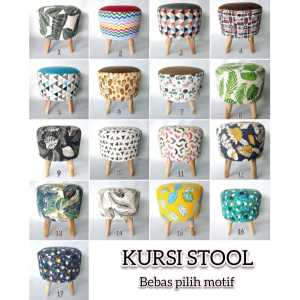 Kursi Stool Bulat & Sofa Stool Kayu Jati Minimalis