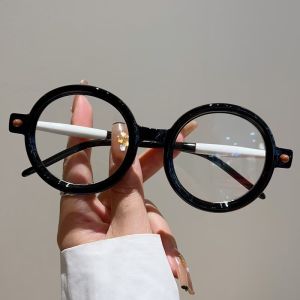 Kacamata Baca Persegi Bingkai Tebal Bingkai Hitam Kacamata Baca Retro Sastra Anti Cahaya Biru