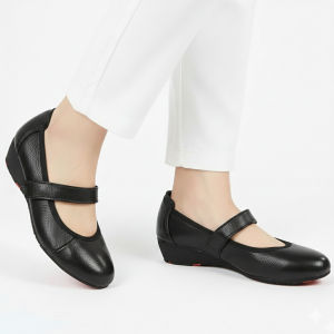 Giày Nữ Búp Bê Đế Xuồng HA NAM Da Bò Thật Thời Trang Cao Cấp 5cm GBBN2056