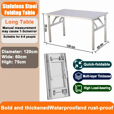 Heavy Duty Stainless Steel Folding Table Outdoor Camping Meja Lipat Untuk Rumah Balkoni Garden Camping