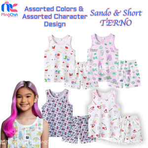 ✅ SHEENA ™️🔖 BARGAIN Assorted TERNO Sando and Short for Kids Girl fit from 0 to 12 y/o | baby girl sando short strap for Girls damit pambata pambahay tirno clothes 1 2 3 4 5 6 7 8 9 10 11 years old Ternu for Kid Sandu w Short Pair Comfy OOTD - Ming Chin