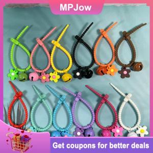 【MPJow】 Sweet Candy Color Flowers Bell Keychain Silica Gel Floral Keyring For Girls Bag Pendant Backpack Decoration