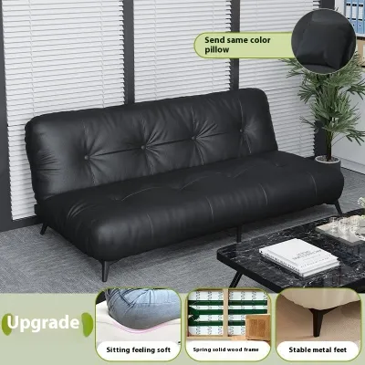 UrbanSpace SG- Sofa Bed Straight Row Cloud Modern Minimalist Cream Style Living Room Small Apartment For Rent Dual-use Lazy Fabric