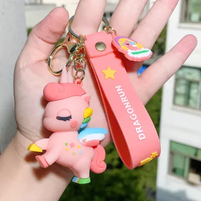 ≮513≯【Must-Have Gadgets】 Cute Cartoon Unicorn Keychain Adorable Beautifu Key Chain Bag Pendant Car Key Ring Creative Gifts For Children