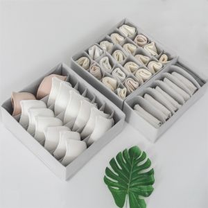 Bộ Hộp Vải Đựng Đồ Lót Quần Áo Tất Vớ Chia Ngăn Tủ Gấp Gọn Tiện Lợi
