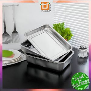 OFM-C1217 Nampan Persegi Bahan Stainless Steel Premium Wadah Makanan / Baki Tray Nampan Loyang Kotak