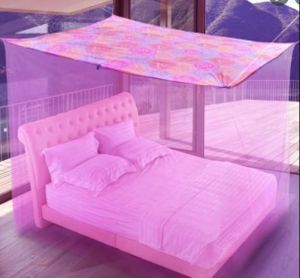 มุ้งกันยุงขนาดใหญ่ 8 ฟุต หลังคามุ้งเป็นผ้าโพลี พิมพ์ลาย กันแสงรบกวนตาตอนนอน