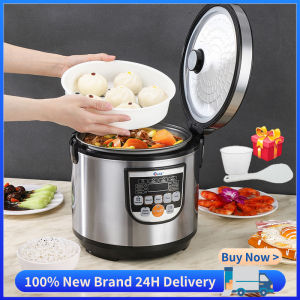 Electric Pressure Cooker 5L Rice Cooker Inverter Cooking Pot Stainless Steel Non-stick Pot With Steamer