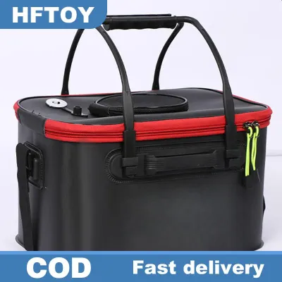 HFTOY Xách tay EVA túi cá ráp câu cá xô thoáng khí sống cá hộp cắm trại nước container panbasin giải quyết lưu trữ túi