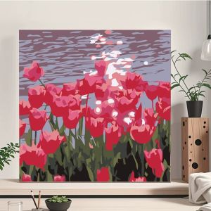 20*20cm Digital Oil Paint Numbers Handmade DIY Painting Canvas Gift Frame Painting Wall Decoration