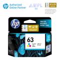 HP 63 Tri-color Original Ink Cartridge HP DeskJet 1110, 1112,2130,2131,2132,3630,3632,ENVY 4520,4522,OfficeJet 3830,4650. 