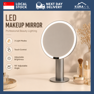 🇸🇬SG Ready Stock🇸🇬 LED Makeup Mirror W Light Vanity Touch Sensor Dimmable Cosmetic 3 Color Modes Portable Rechargeable
