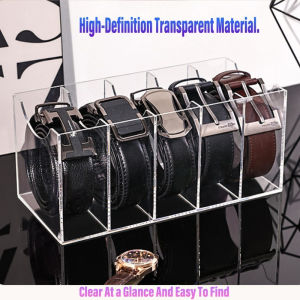 【High quality】Acrylic Belt Storage Box Multifunctional Belt Tie Scarf Transparent Storage Box Partition DisplayBox