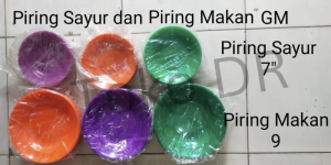 Piring Makan Plastik 9" 009-8 GM - 7" 007-8 GM / Gajah Mada / Plastik