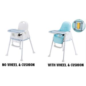 Adjustable Baby Comfortable High Chair Safe Feeding Dinner Table highchair With Universal wheel For Kids/Toddler