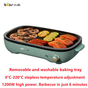 Bear Home Mini Electric Grill Multifunctional Smokeless Frying Pan and Convenient Barbecue Stove