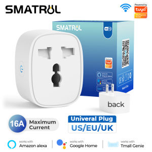 SMATRUL Universal Wifi Smart Socket Wifi plug Us To EU Uk AU Outlet AdapterSmart life /Tuya Timing Support remote control Smart Life App Electrical Socket For Google Home/Alexa/Tmall Genie