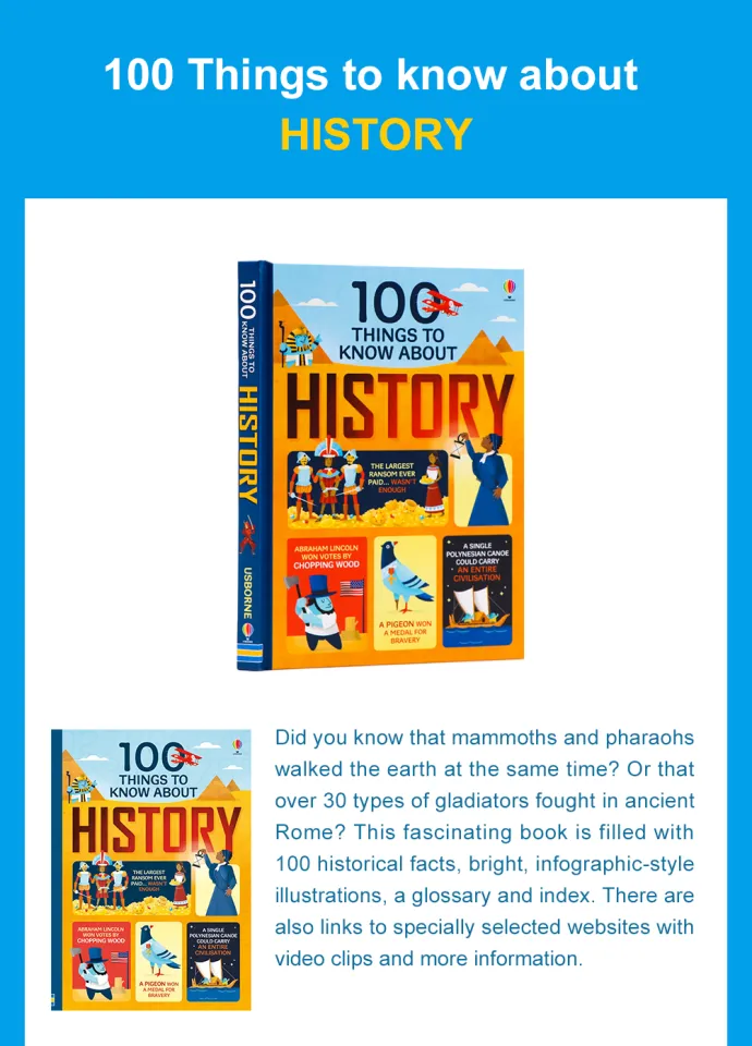 6 Books/Set Usborne 100 Things to Know About Science Space History