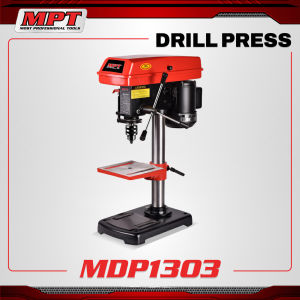 MPT Drill Press MDP1303 - 220-240V/50~60Hz 350W with adjustable table and sturdy base.
