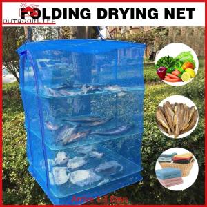 3 Layer Foldable Fish Cage Breathable Shrimp Drying Fishnet Nylon Folding Drying Mesh Cage for Shrimp Vegetables