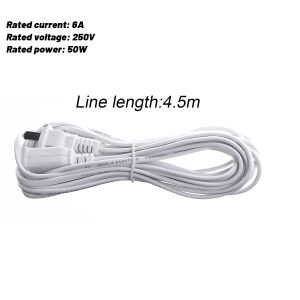 【On Sale】1.5/2.5/4.5M 2Pin EU Plug Extension Wire White Cable Power Extension Cable