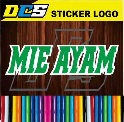 CUTTING STICKER TULISAN MIE AYAM HURUF DOBEL STICKER TEMPELAN UNTUK NAMA JUALAN