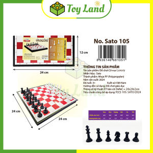 [Sato] Cờ Vua Sato Đỏ Gấp Gọn Loại Tốt Nhựa Cao Cấp Size Lớn Đồ Chơi Trí Tuệ Xả Stress Boardgame Trẻ Em Sato101 Sato105