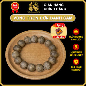 Vòng tay trầm hương tròn đơn banh cam cao cấp tự nhiên đeo tay nam nữ Trầm Hương Hà Xá