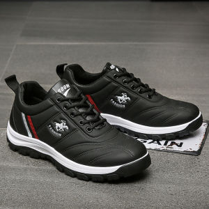 Foreign Trade PU Fleece-lined Warm Leisure Leather Shoes   Cross-Border Mens Sports Injection Moulded Shoes   Low Cut round Head Leather Mens Shoes ♢X1123