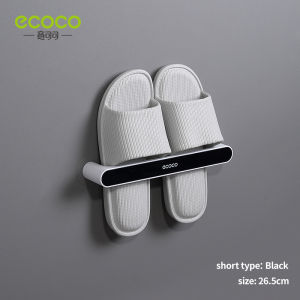 Ecoco Wall-Mounted Slipper Rack Drill-free Space-saving Shoe Organizer Storage for Bathroom