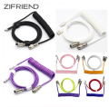 ZIFRIEND Type C Mechanical Keyboard Coiled Cable USB Keyboard Wire Mechanical Keyboard Aviator Desktop Computer Aviation Connector. 