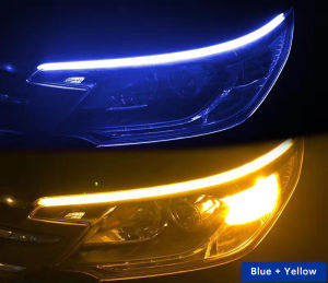 2pcs Drl For Cars LED Lighting Strip Daytime Running Lights Flexible Waterproof Strips Light 12V Car Accessories Auto Headlight Flowing Turn Signal Guide Strip Headlight Accessories