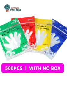 【Special Offer】Food Grade Disposable Gloves 500pcs Thick Plastic PE Transparent Waterproof Oil Proof for Kitchen Cooking Cleaning Restaurant Use Disposable Hand Gloves Beauty Salon Catering Takeaway