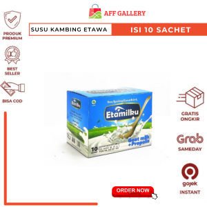 Susu Kambing ETAMILKU Plus Propolis | Plus Bee Pollen | Plus Madu | Susu Kambing Bubuk Original isi 10 Sachet