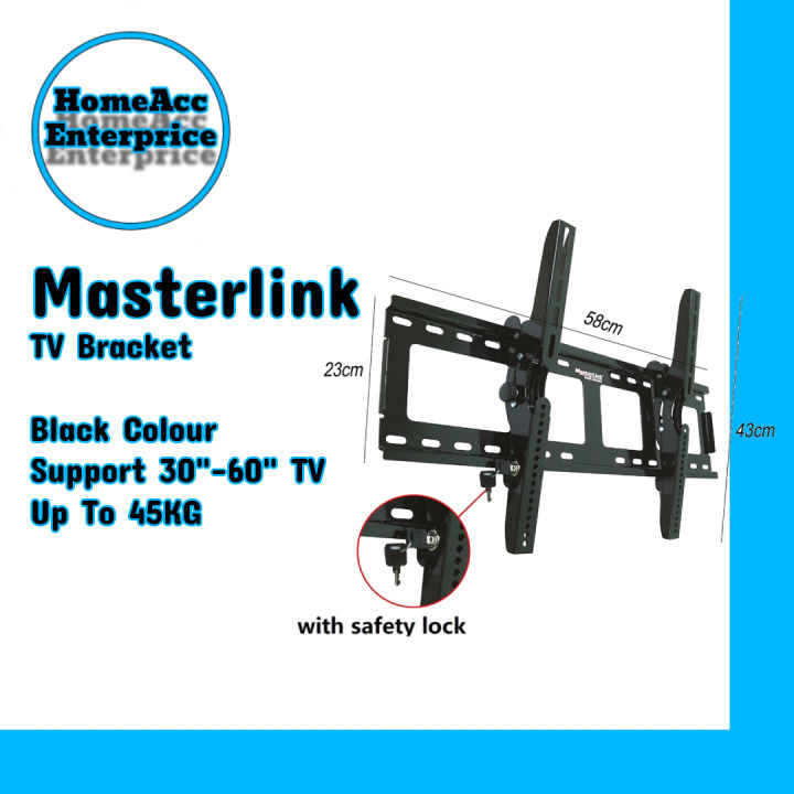 Masterlink LCD TV Bracket [3060TL680] Support 30" To 60" TV [Tilt