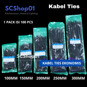 Kabel Ties Hitam 10cm / 15cm / 20cm / 25cm / 30cm Harga 1Pack 100Pcs