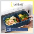 Lunch Box Set 1100ML Kotak Bekal Makan 2 Sekat Tempat Bekal Makan Anti Tumpah Free Sendok dan Garpu. 