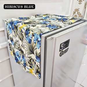 Taplak Kukas 1 Pintu dan 2 Pintu Terbaru Aesthetic Motif Bunga Daun Ukuran 40 x 120 50 x 150 50 x 200 | Pelindung Tutup Kulkas Bahan Kain Kanvas Tebal