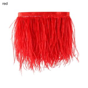 MUSASI Thời trang của phụ nữ Váy cưới tự làm Phụ kiện Thủ công mỹ nghệ Cắt tỉa lông đà điểu Rộng 8-10 CM Plumes Ribbon Selvage Dài 1 mét