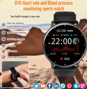 Health Watch Heart Rate and Blood Pressure Monitoring Smart Wear Remote Shooting Motion Mode Pedometer